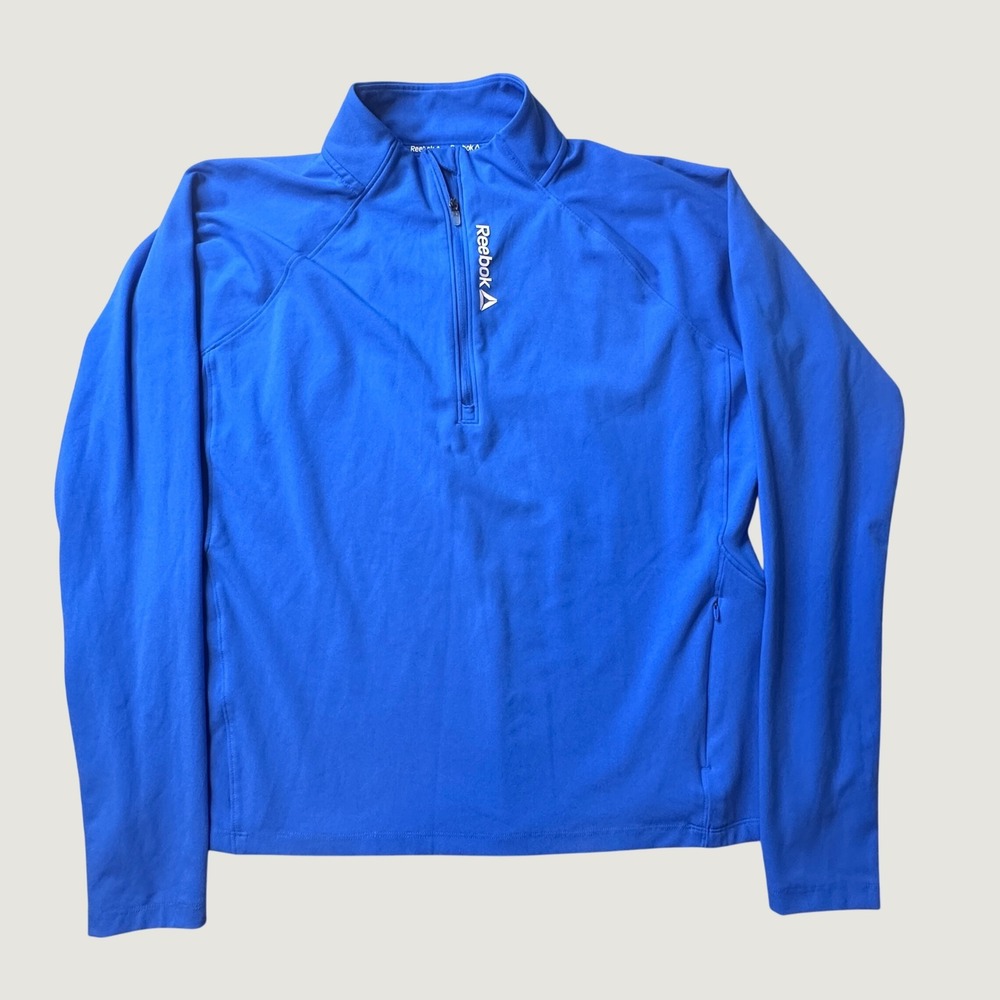 Reebok Pullover Womens XL REW241TL01 Blue 1/4 Zip Thumbhole Athletic Top
